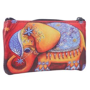 Artistic Vegan Leather FOB Holder | Circus Elephant Graphic